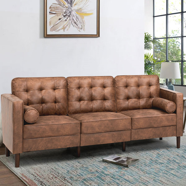 Latitude Run® Rebba 84'' Vegan Leather Sofa Wayfair